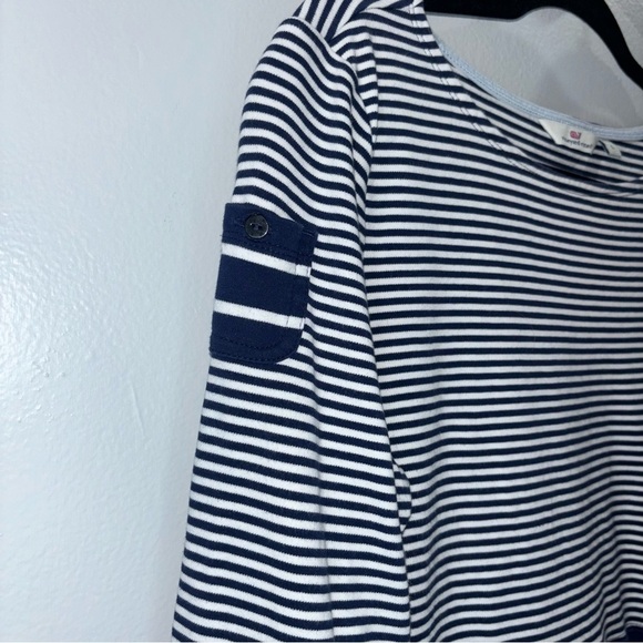 Vineyard Vines Navy White Stripe Cotton Nautical Dress Size Large - Picture 6 of 11